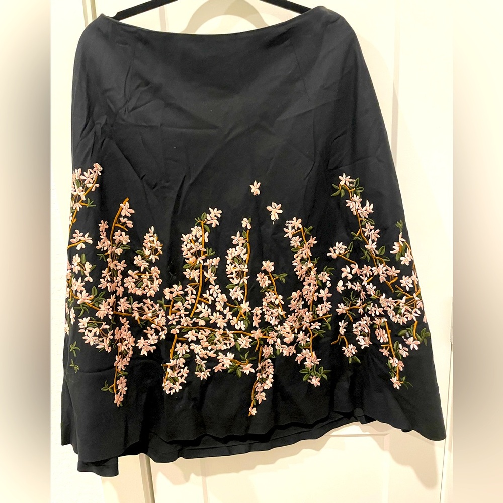 Black Floral Skirt